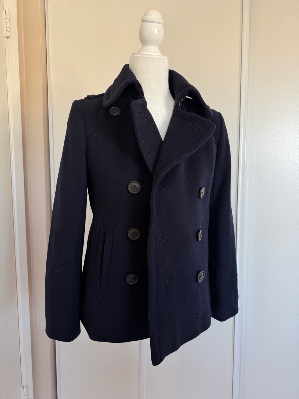 Double-Breasted Peacoat Jacket
